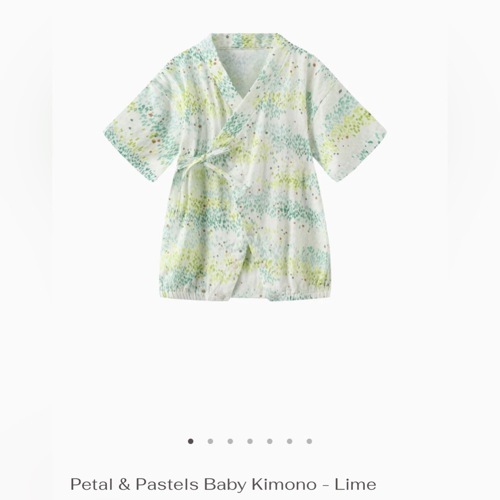 Mimi Mono - Petal & Pastels Baby Kimono Lime Green / Teal 70 CM 6-12 Months